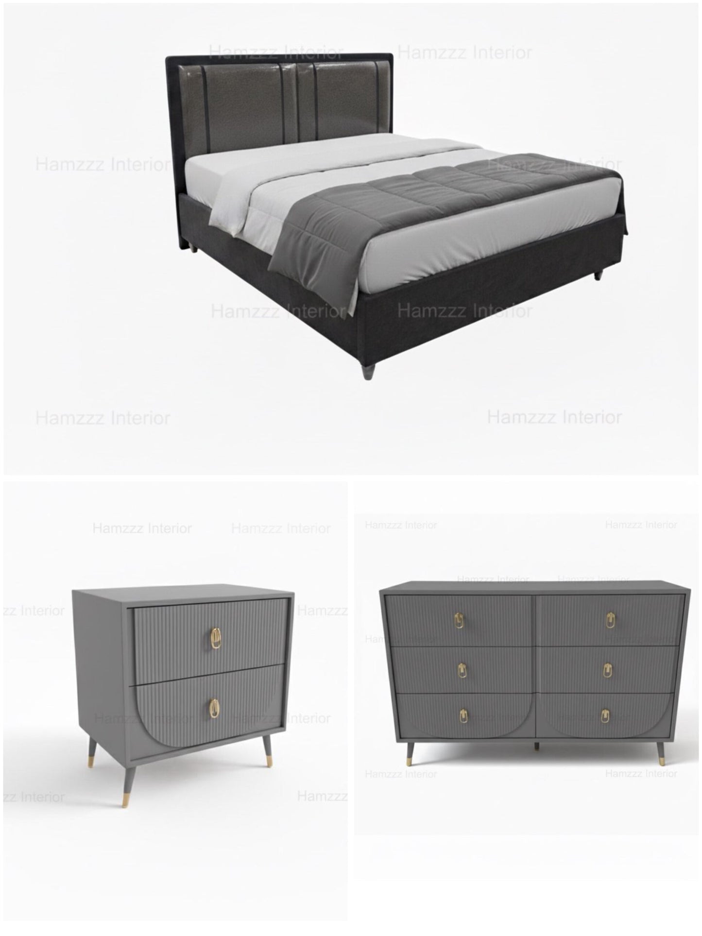 Bed , Sides, Dresser