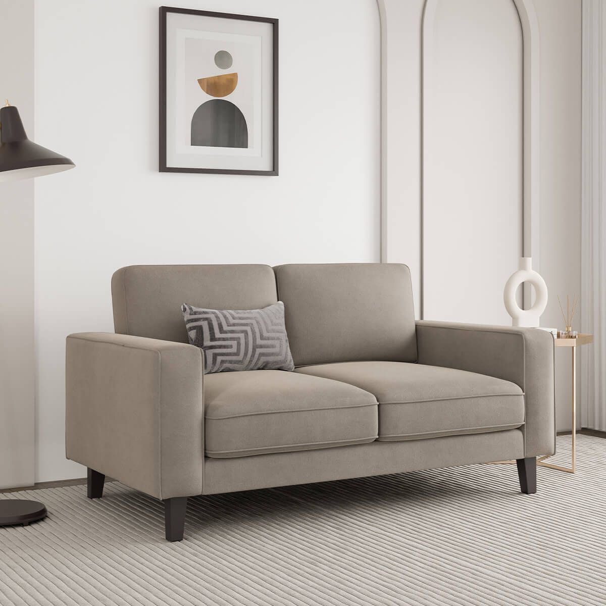 2-Seater Sofa with Puffy