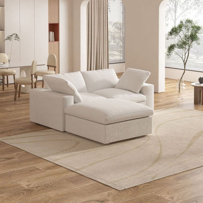 2-Seater Sofa with Puffy